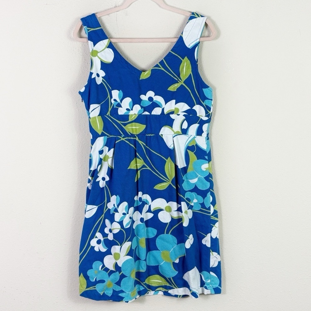 Tori Richard Honolulu Blue Floral Vneck Dress size 12
